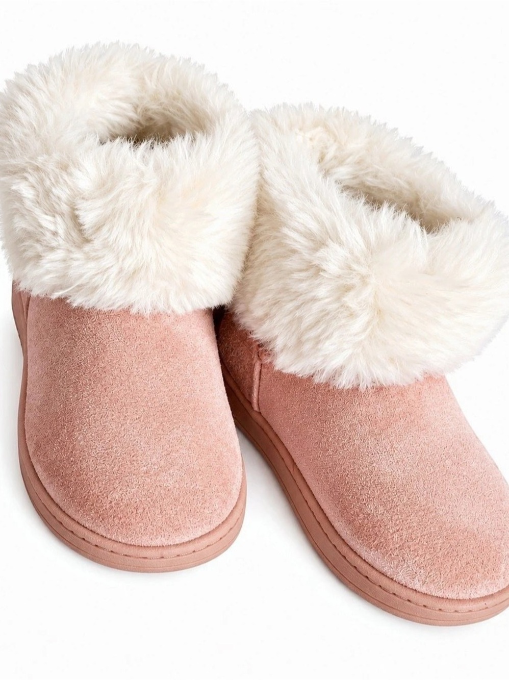 White Mountain Faux Fur Girl’s Toddler Boots in Pink & White Like New- Size 6